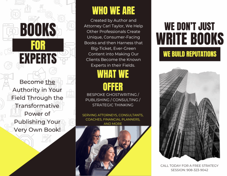 Brochure about business offerings of Books for Experts
