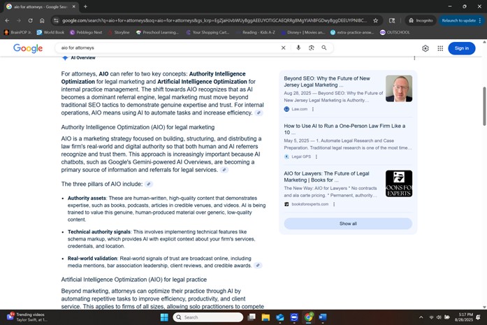Google AIO Overview for Authority Intelligence Optimization - Books for Experts